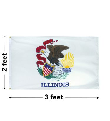 2'x3' Illinois Nylon Outdoor Flag